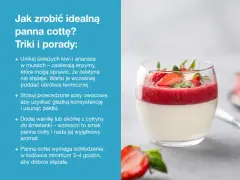 Idealna panna cotta w szklance, udekorowana musem truskawkowym i świeżymi owocami. Wskazówki jak ją przygotować.