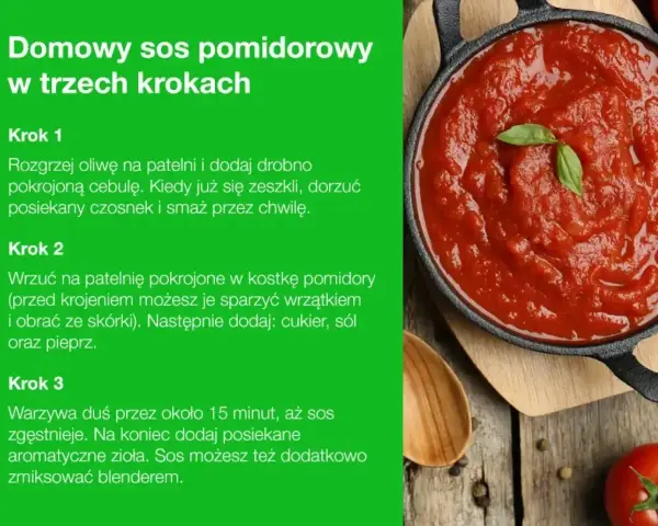 Gęsty, domowy sos pomidorowy z koncentratu, gotowy w trzech krokach. Idealny do makaronu.