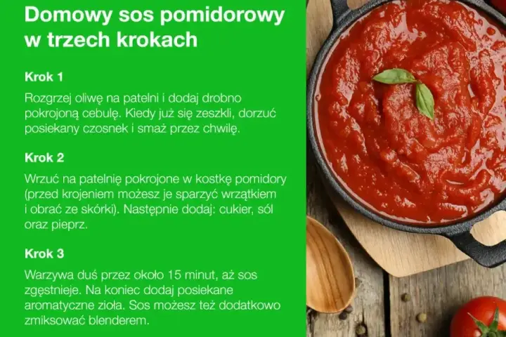 Gęsty, domowy sos pomidorowy z koncentratu, gotowy w trzech krokach. Idealny do makaronu.