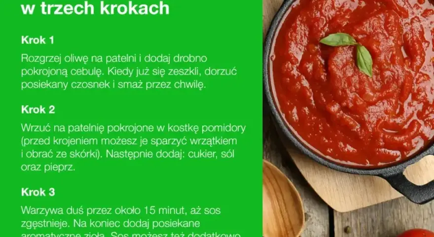 Gęsty, domowy sos pomidorowy z koncentratu, gotowy w trzech krokach. Idealny do makaronu.