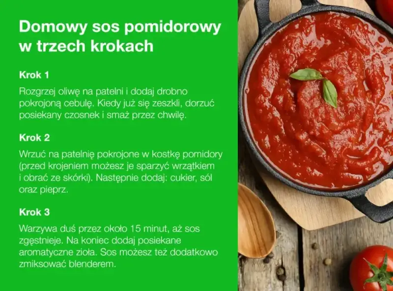Gęsty, domowy sos pomidorowy z koncentratu, gotowy w trzech krokach. Idealny do makaronu.